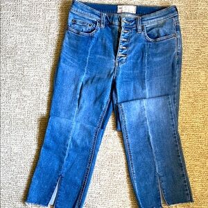 Free People Blue Ankle Cropped Jeans